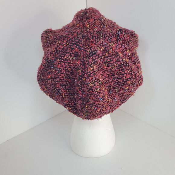 Scala Pronto Pink Cabbie Boucle Wool Blend Hat Black Lining News Paper Boy - Picture 4 of 9